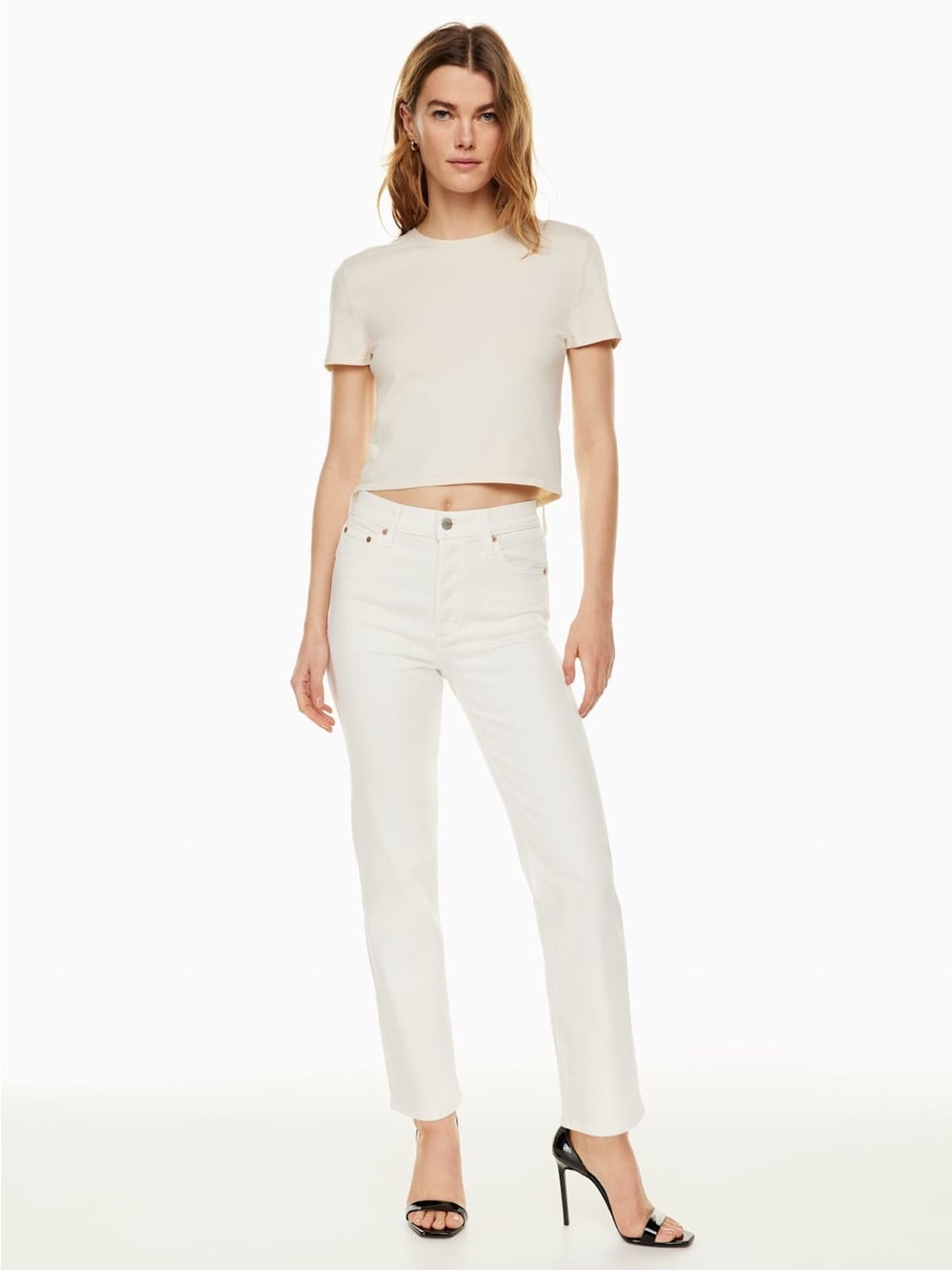Denim Forum The Arlo Hi-Rise Straight 28L Jean White